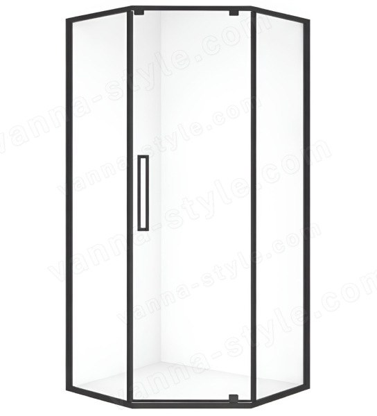 Душевой уголок Black&White Stellar Wind S875-1000 100x100, профиль черный