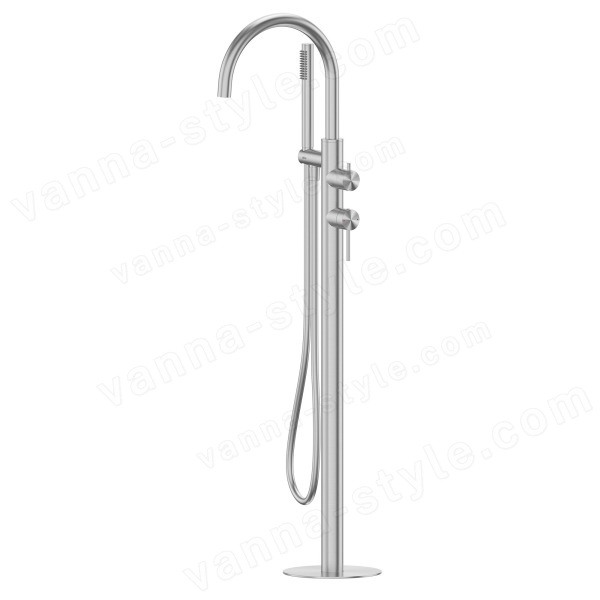 Напольный смеситель для ванны Abber Wasser Kreis 316 AF8115BST с лейкой, сталь браширо