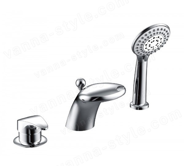 Смеситель на борт ванны Bravat Cobra F5140197CP-1-RUS с лейкой, хром с лейкой, хром
