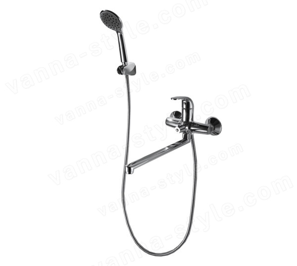 Смеситель для ванны Bravat FIT F6135188CP-LB-RUS с лейкой, хром с лейкой, хром