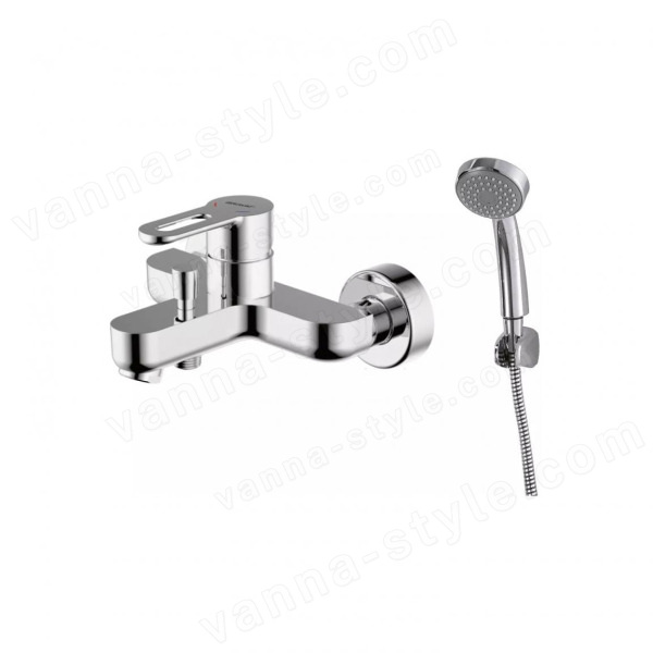 Смеситель для ванны Bravat Stream-D F637163C-B с лейкой, хром с лейкой, хром