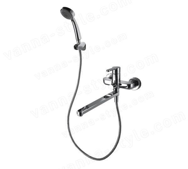 Смеситель для ванны Bravat Stream F63783C-LB с лейкой, хром с лейкой, хром
