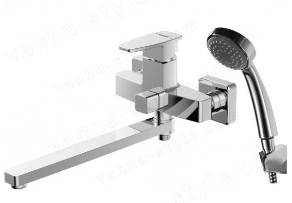 Смеситель для ванны Bravat Riffle F672106C-LB с лейкой, хром с лейкой, хром