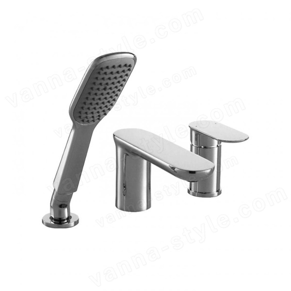 Смеситель на борт ванны Bravat Gina F565104C-2-ENG с лейкой, хром с лейкой, хром