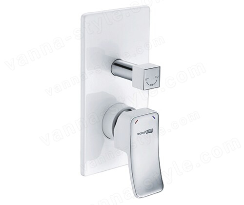 Встраиваемый смеситель для ванны WasserKraft Aller 1060 white 10641W с лейкой, хром