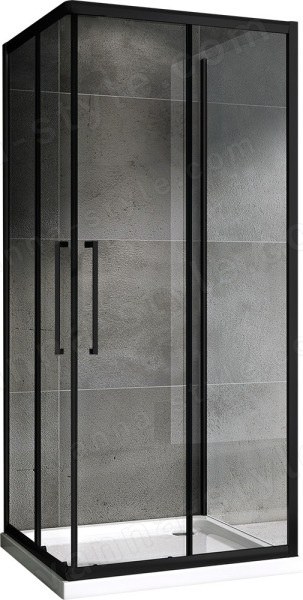Душевой уголок Abber Schwarzer Diamant AG02090BH-S90B 90x90 раздвижной, 90x90 раздвижной, профиль черный