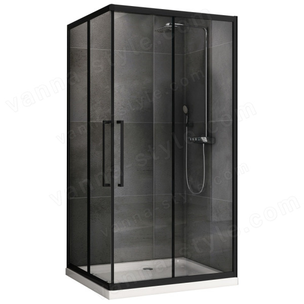 Душевой уголок Abber Schwarzer Diamant AG02129BH 120x90 раздвижной, про 120x90 раздвижной, профиль черный