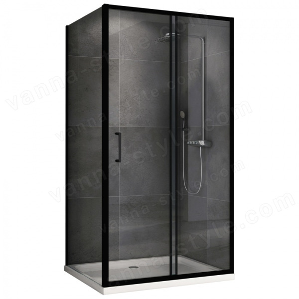 Душевой уголок Abber Schwarzer Diamant AG30120B5-S90B5 120x90 раздвижно 120x90 раздвижной, профиль черный