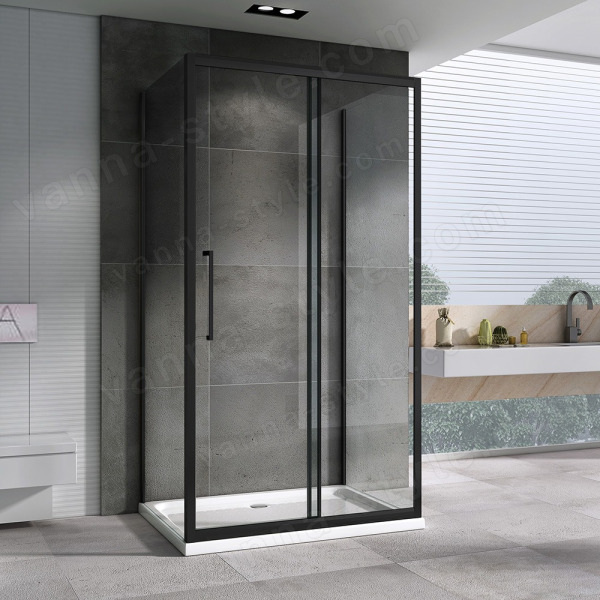 Душевой уголок Abber Schwarzer Diamant AG30120BH-S85B-S85B 120x85 раздв 120x85 раздвижной, профиль черный