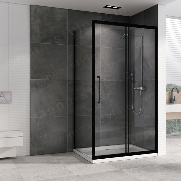 Душевой уголок Abber Schwarzer Diamant AG30150BH-S50B 150x50 раздвижной 150x50 раздвижной, профиль черный