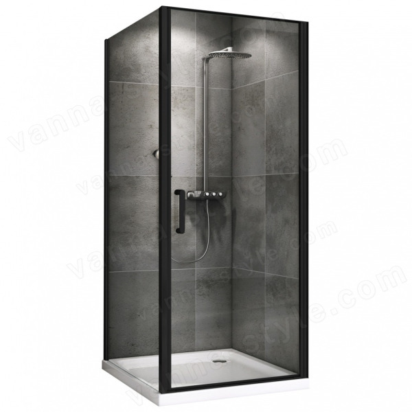 Душевой уголок Abber Sonnenstrand AG04090B-S100B 90x100 распашной, проф 90x100 распашной, профиль черный