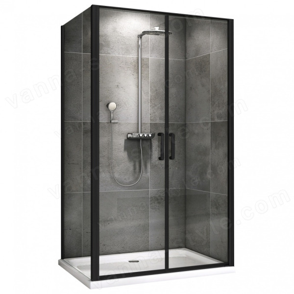 Душевой уголок Abber Sonnenstrand AG04100BC-S85B 100x85 распашной, проф 100x85 распашной, профиль черный