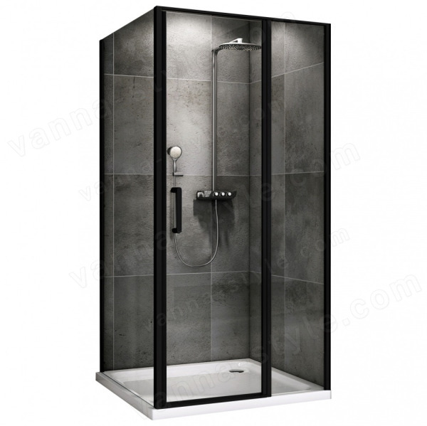 Душевой уголок Abber Sonnenstrand AG04100BS-S80B 100x80 распашной, проф 100x80 распашной, профиль черный