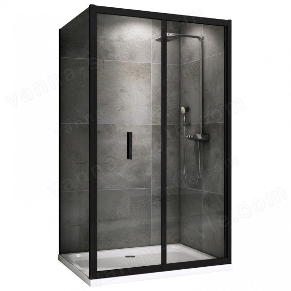 Душевой уголок Abber Sonnenstrand AG07090B-S70B 90x70 складной, профиль 90x70 складной, профиль черный