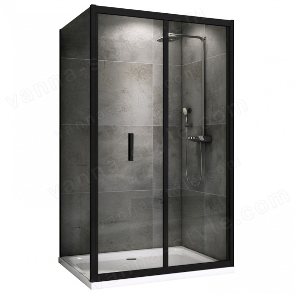Душевой уголок Abber Sonnenstrand AG07100B-S80B 100x80 складной, профил 100x80 складной, профиль черный