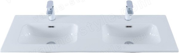 Раковина Allen Brau Glority 1.35011.20 121x46 двойная, белая глянцевая 121x46 двойная, белая глянцевая