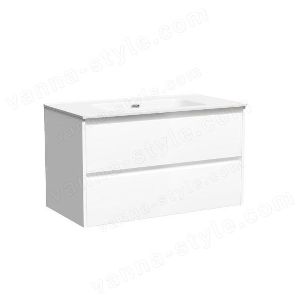 Тумба под раковину Sancos Libra LB90W 90x45 подвесная, белый глянец 90x45 подвесная, белый глянец