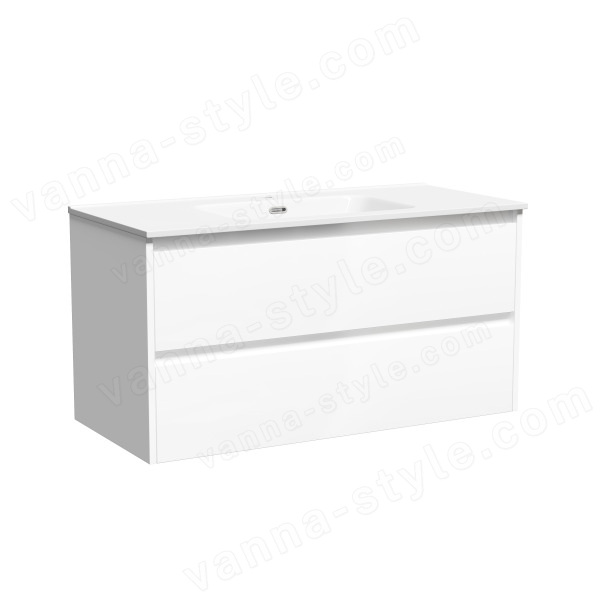 Тумба под раковину Sancos Libra LB100W 100x45 подвесная, белый глянец 100x45 подвесная, белый глянец