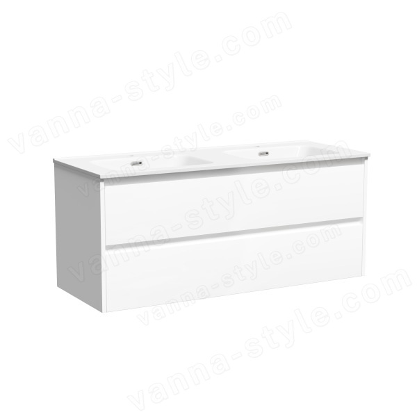 Тумба под раковину Sancos Libra LB120-2W 120x45 подвесная, белый глянец 120x45 подвесная, белый глянец