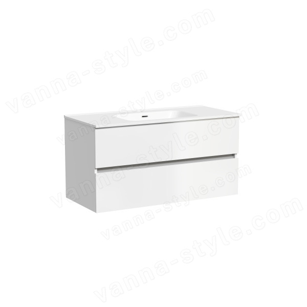 Тумба под раковину Sancos Urban UR100W 100x45 подвесная, белый глянец 100x45 подвесная, белый глянец