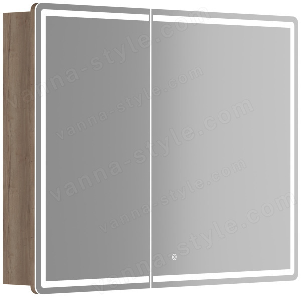 Зеркальный шкаф с подсветкой Sancos Mirror MI100EG 99x74, дуб галифакс натуральный 99x74, дуб галифакс натуральный