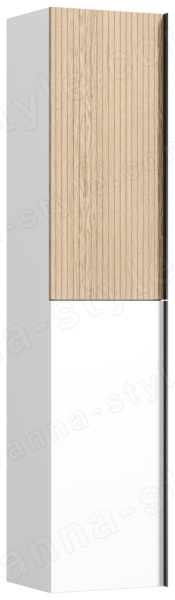 Шкаф-пенал Sancos DELTA PDL35W 35x160, дуб светлый/белый 35x160, дуб светлый/белый