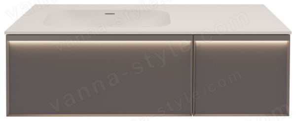 Тумба под раковину Vincea Элис VMC-4EL120MG-L 120x52 подвесная, серый матовый Soft-touch 120x52 подвесная, серый матовый Soft-touch