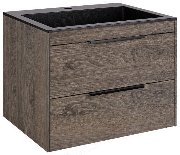 Тумба под раковину Vincea Кьяра 2D VMC-2C2600RO 60x48 подвесная, темный дуб 60x48 подвесная, темный дуб