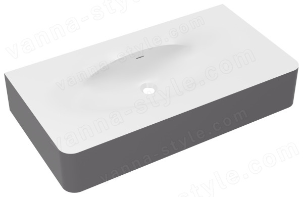 Раковина Vincea Каприз VCB-4CA100MWG 100x54, белая матовая и серая матовая 100x54, белая матовая и серая матовая