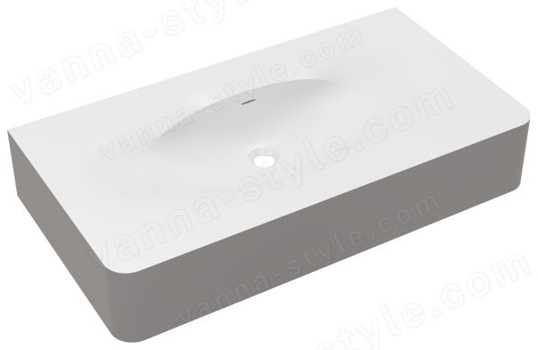 Раковина Vincea Каприз VCB-4CA100MWLG 100x54, белая матовая и светло-серая матовая 100x54, белая матовая и светло-серая матовая