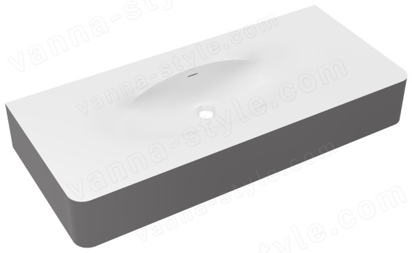Раковина Vincea Каприз VCB-4CA120MWG 120x54, белая матовая и серая матовая 120x54, белая матовая и серая матовая