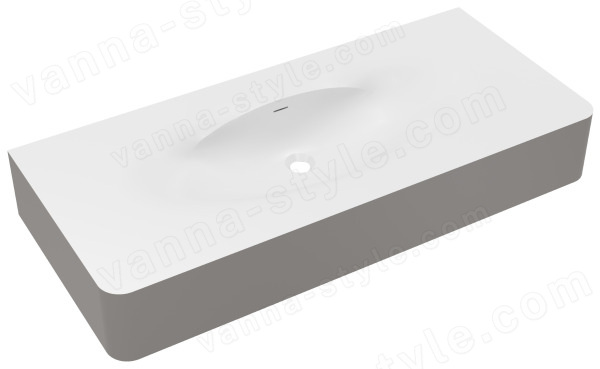 Раковина Vincea Каприз VCB-4CA120MWLG 120x54, белая матовая и светло-серая матовая 120x54, белая матовая и светло-серая матовая