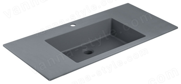 Раковина Vincea VCB-13100G 100x48, серая матовая 100x48, серая матовая