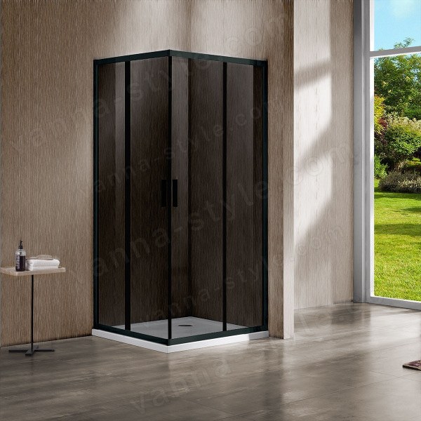 Душевой уголок Vincea Garda VSS-1G900CGB 90x90, профиль черный 90x90, профиль черный