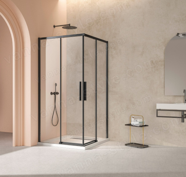 Душевой уголок Vincea Slim VSS-4SL900CLB 90x90, профиль черный 90x90, профиль черный