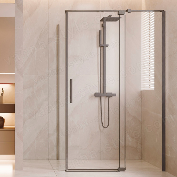 Душевой уголок Vincea Extenza VSR-4EX111210CLGM 1100/1200x100, профиль вороненая сталь 1100/1200x100, профиль вороненая сталь