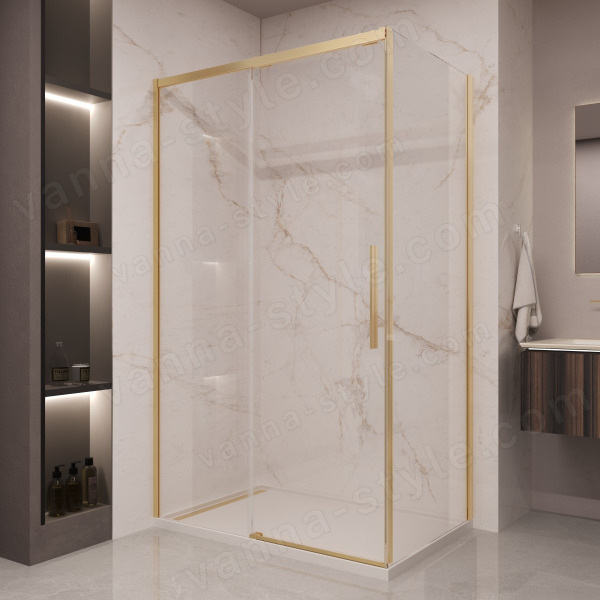 Душевой уголок Vincea Stella VSR-1ST9016CLG 160x90, профиль брашированное золото 160x90, профиль брашированное золото