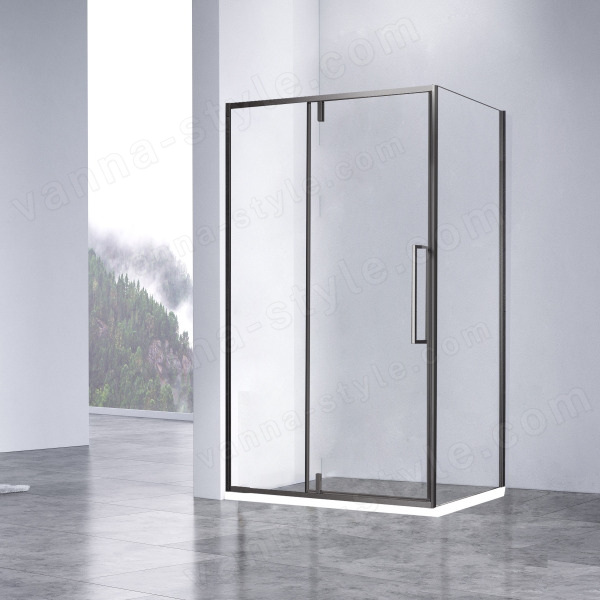Душевой уголок Vincea Slim-N VSR-4SNP1010CLGM 100x100, профиль вороненая сталь 100x100, профиль вороненая сталь