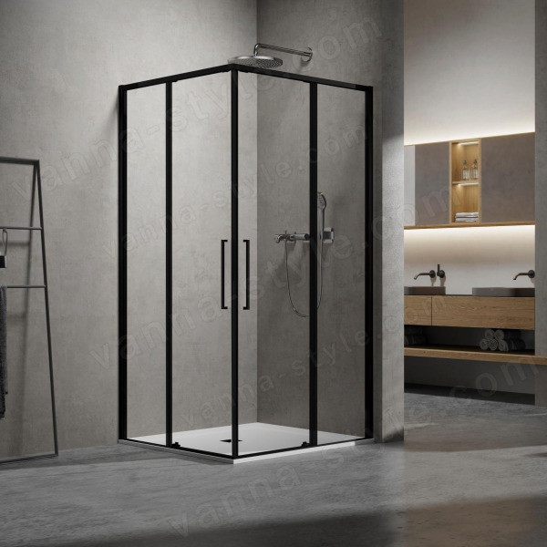Душевой уголок Vincea Slim VSS-6SL900CLB 90x90, профиль черный 90x90, профиль черный
