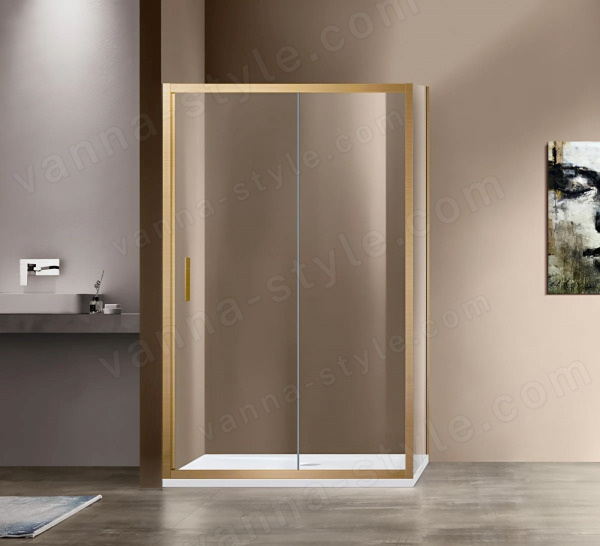 Душевой уголок Vincea Garda VSR-1G9015CLG 150x90, профиль брашированное золото 150x90, профиль брашированное золото