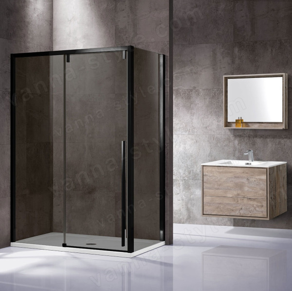 Душевой уголок Vincea Lugano VSR-1L9012CGB-1 120x90, профиль черный 120x90, профиль черный