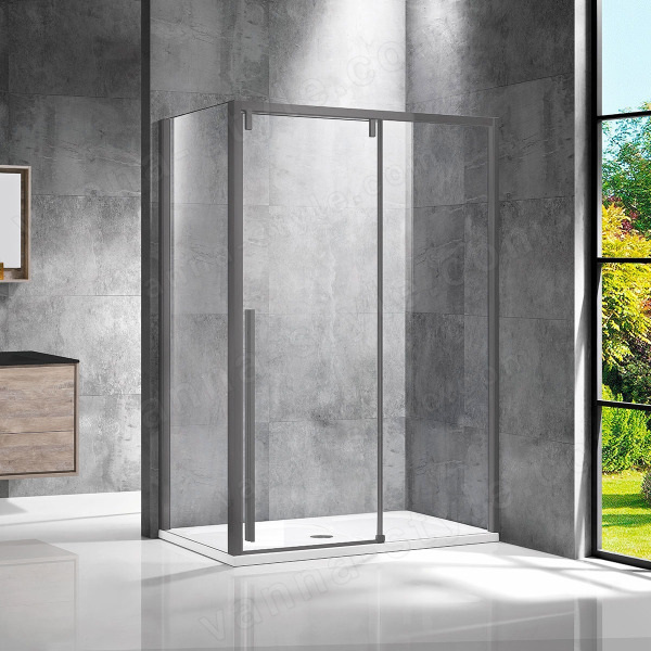 Душевой уголок Vincea Lugano VSR-1L9012CLGM-1 120x90, профиль вороненая сталь 120x90, профиль вороненая сталь
