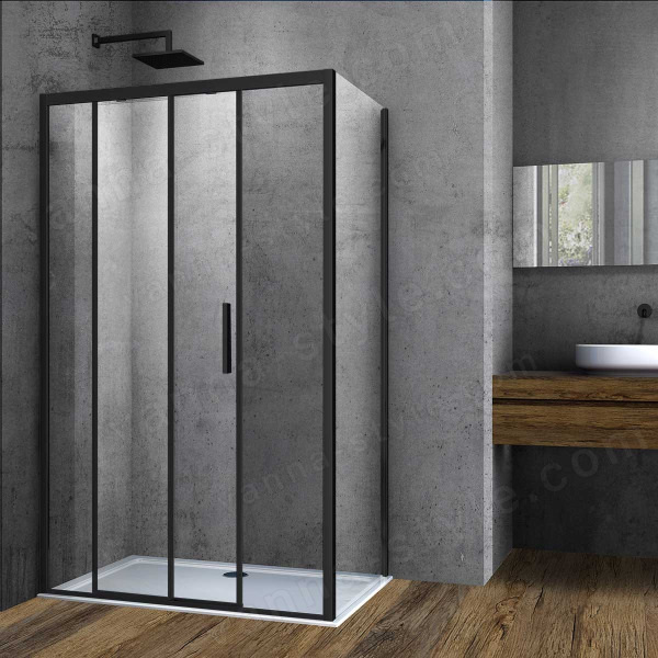Душевой уголок Vincea Soft VSR-3SO9012CLB 120x90, профиль черный 120x90, профиль черный
