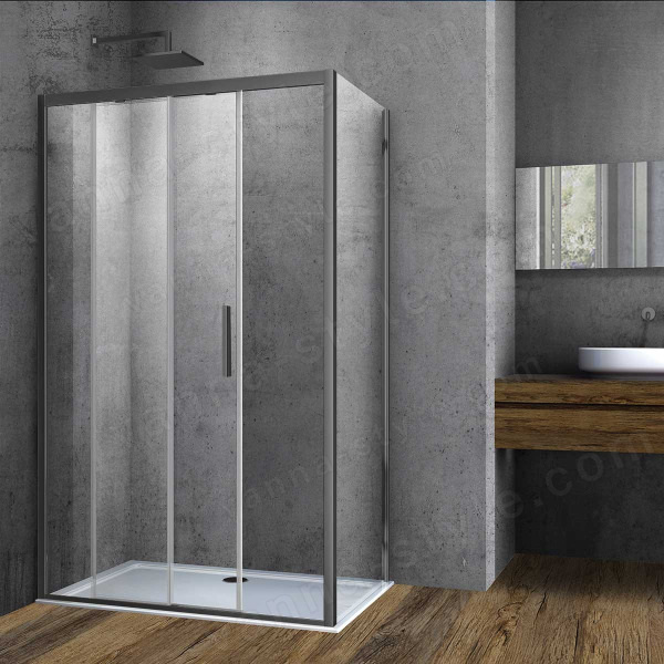 Душевой уголок Vincea Soft VSR-3SO9012CLGM 120x90, профиль вороненая сталь 120x90, профиль вороненая сталь