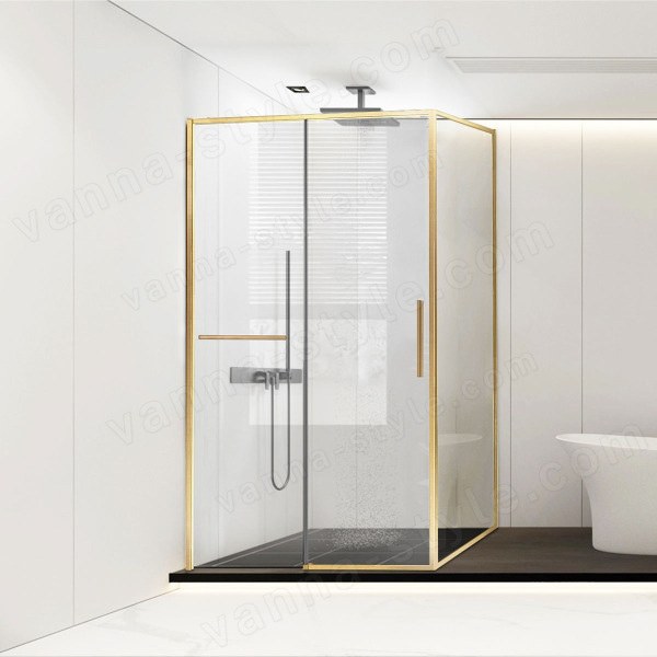 Душевой уголок Vincea Slim Soft VSR-1SS8014CLG 140x80, профиль брашированное золото 140x80, профиль брашированное золото