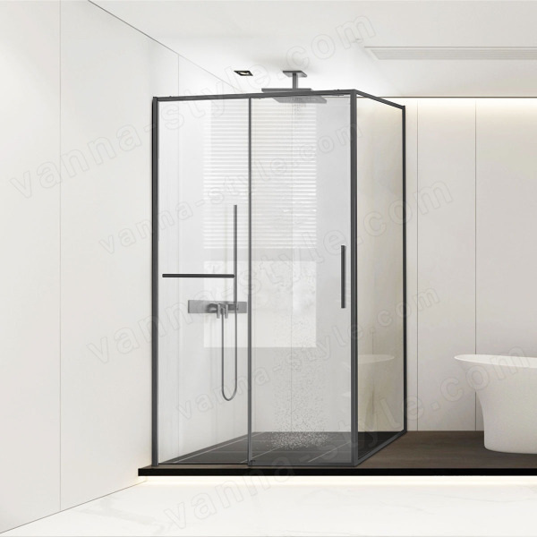 Душевой уголок Vincea Slim Soft VSR-1SS9015CLGM 150x90, профиль вороненая сталь 150x90, профиль вороненая сталь