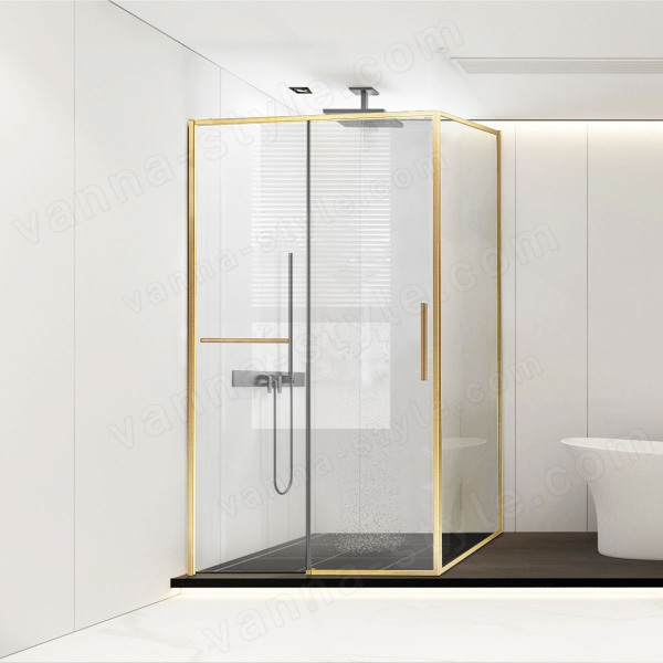 Душевой уголок Vincea Slim Soft VSR-1SS8015CLG 150x80, профиль брашированное золото 150x80, профиль брашированное золото