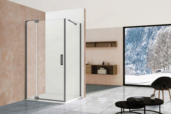 Душевой уголок Vincea Extra VSR-1E111290CLGM 1100/1200x90, профиль вороненая сталь 1100/1200x90, профиль вороненая сталь