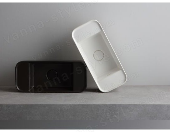 Раковина White Ceramic Geo Mini W710705 50.5x22.5, черная матовая 50.5x22.5, черная матовая