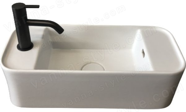 Раковина White Ceramic Geo Mini W7107FFM 50.5x22.5, серая матовая 50.5x22.5, серая матовая